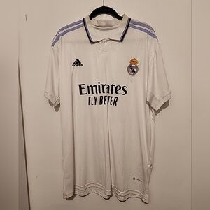 Real Madrid Jersey Home Football Shirt White Adidas Mens Size XL #10 Moacir